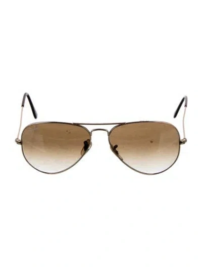 Pre-owned Ray Ban Aviator Gradient Sunglasses In Gold