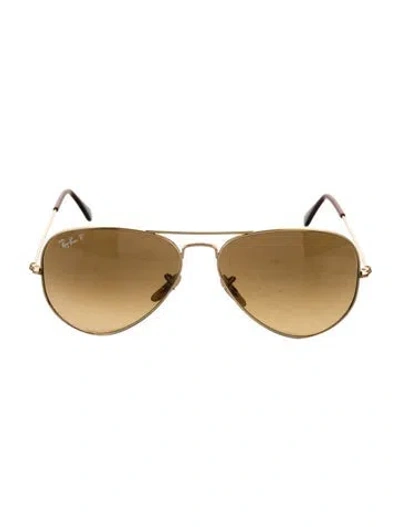 Pre-owned Ray Ban Aviator Gradient Sunglasses In Gold