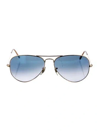Pre-owned Ray Ban Aviator Gradient Sunglasses In Gold