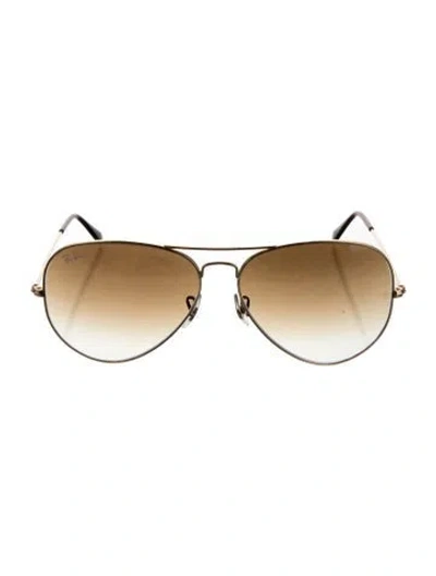 Pre-owned Ray Ban Aviator Gradient Sunglasses In Gold