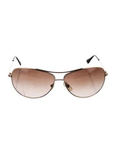 Pre-owned Ray Ban Aviator Gradient Sunglasses In Gold