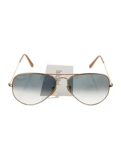 Pre-owned Ray Ban Aviator Gradient Sunglasses In Gold