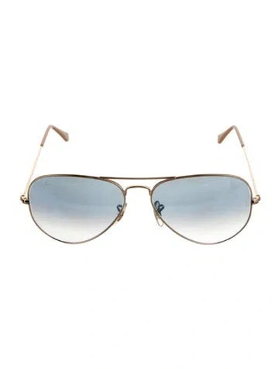 Pre-owned Ray Ban Aviator Gradient Sunglasses In Gold