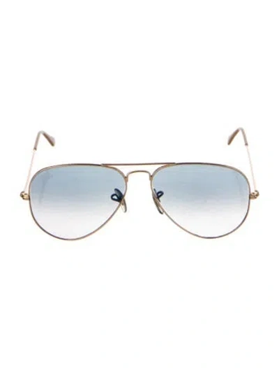 Pre-owned Ray Ban Aviator Gradient Sunglasses In Gold