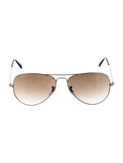 Pre-owned Ray Ban Aviator Gradient Sunglasses In Gold
