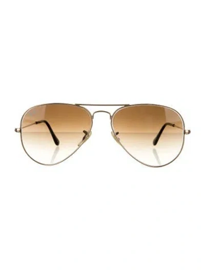 Pre-owned Ray Ban Aviator Gradient Sunglasses In Gold