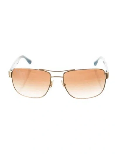 Pre-owned Ray Ban Aviator Gradient Sunglasses In Gold