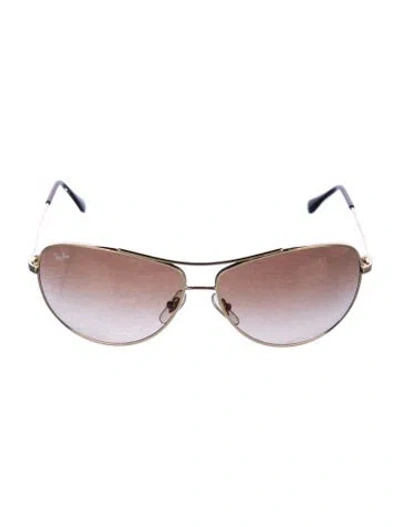 Pre-owned Ray Ban Aviator Gradient Sunglasses In Gold