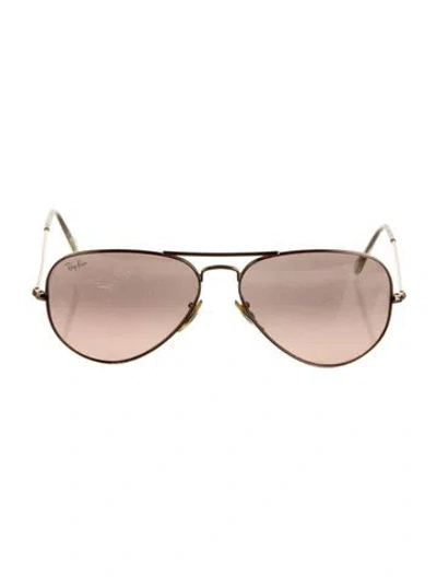 Pre-owned Ray Ban Aviator Gradient Sunglasses In Gold