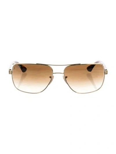Pre-owned Ray Ban Aviator Gradient Sunglasses In Gold