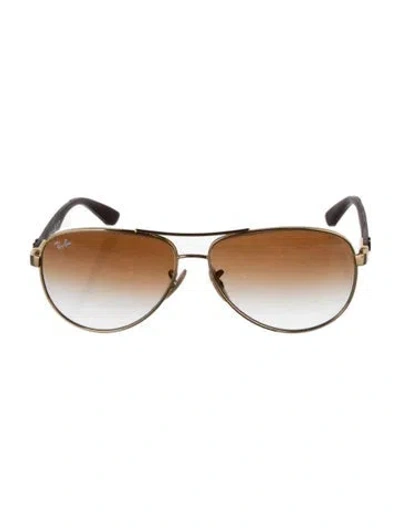 Pre-owned Ray Ban Aviator Gradient Sunglasses In Gold