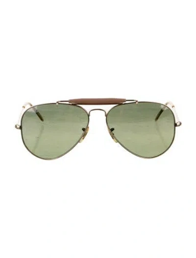 Pre-owned Ray Ban Aviator Gradient Sunglasses In Gold