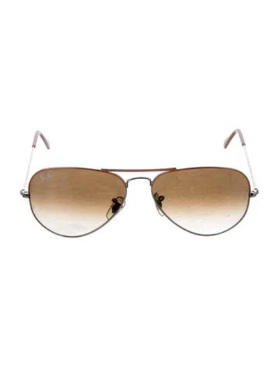 Pre-owned Ray Ban Aviator Gradient Sunglasses In Gold