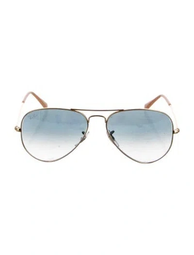 Pre-owned Ray Ban Aviator Gradient Sunglasses In Gold