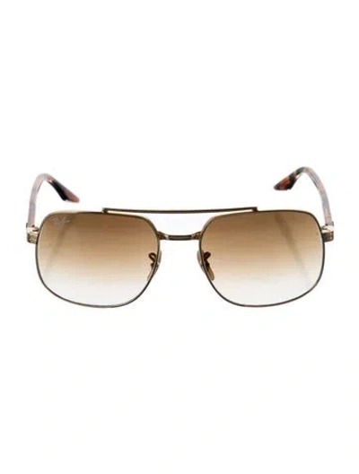 Pre-owned Ray Ban Aviator Gradient Sunglasses In Gold