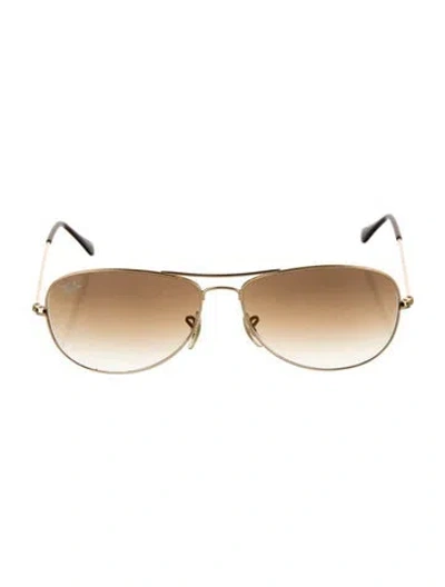 Pre-owned Ray Ban Aviator Gradient Sunglasses In Gold