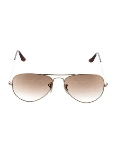 Pre-owned Ray Ban Aviator Gradient Sunglasses In Gold