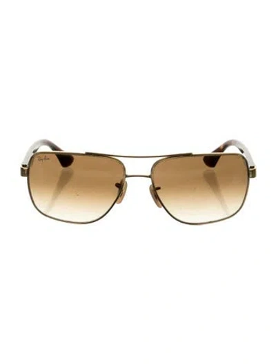 Pre-owned Ray Ban Aviator Gradient Sunglasses In Gold
