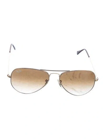 Pre-owned Ray Ban Aviator Gradient Sunglasses In Gold