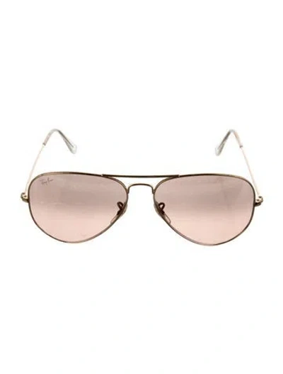 Pre-owned Ray Ban Aviator Gradient Sunglasses In Gold