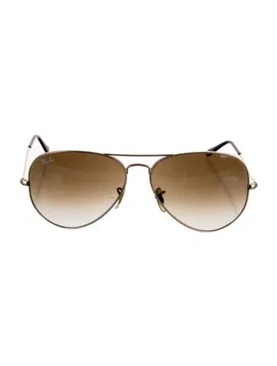 Pre-owned Ray Ban Aviator Gradient Sunglasses In Gold