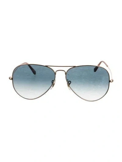 Pre-owned Ray Ban Aviator Gradient Sunglasses In Gold