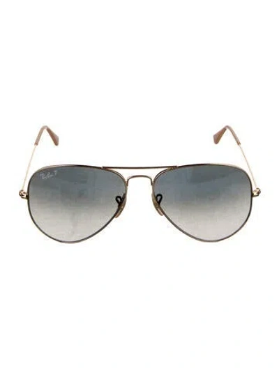 Pre-owned Ray Ban Aviator Gradient Sunglasses In Gold