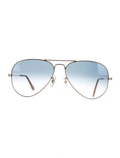 Pre-owned Ray Ban Aviator Gradient Sunglasses In Gold