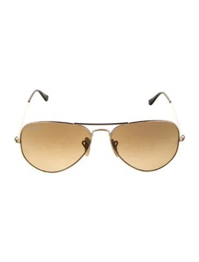 Pre-owned Ray Ban Aviator Gradient Sunglasses In Gold