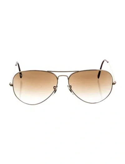 Pre-owned Ray Ban Aviator Gradient Sunglasses In Gold