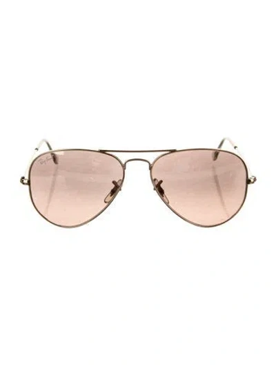 Pre-owned Ray Ban Aviator Gradient Sunglasses In Gold