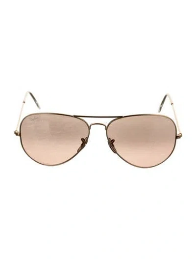 Pre-owned Ray Ban Aviator Gradient Sunglasses In Gold