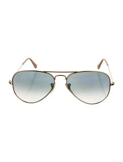 Pre-owned Ray Ban Aviator Gradient Sunglasses In Gold