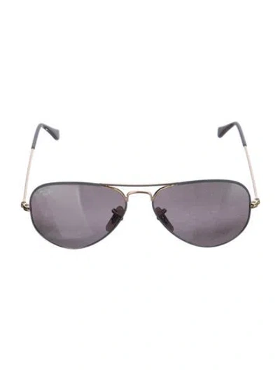 Pre-owned Ray Ban Aviator Gradient Sunglasses In Gold/grey
