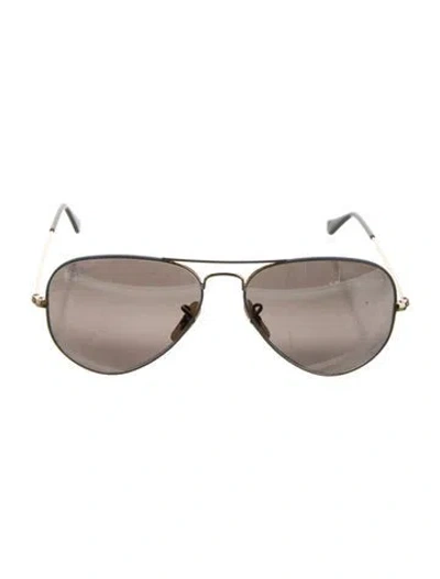 Pre-owned Ray Ban Aviator Gradient Sunglasses In Gold/grey