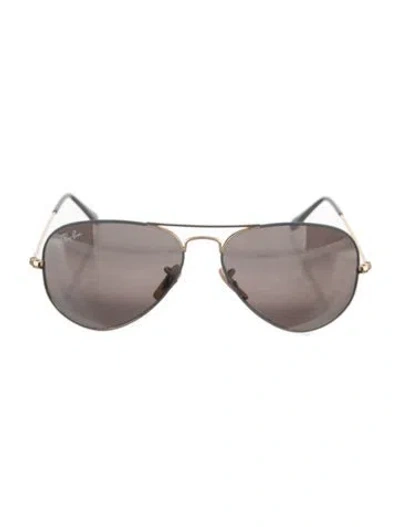 Pre-owned Ray Ban Aviator Gradient Sunglasses In Gold/grey/metallic