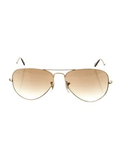Pre-owned Ray Ban Aviator Gradient Sunglasses In Gold/metallic