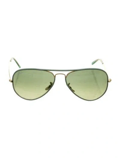Pre-owned Ray Ban Aviator Gradient Sunglasses In Green