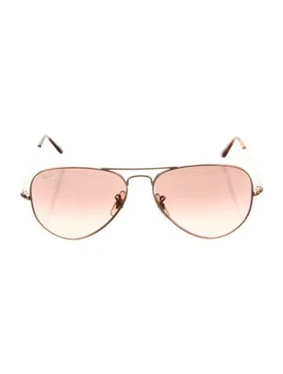 Pre-owned Ray Ban Aviator Gradient Sunglasses In Metallic/pink