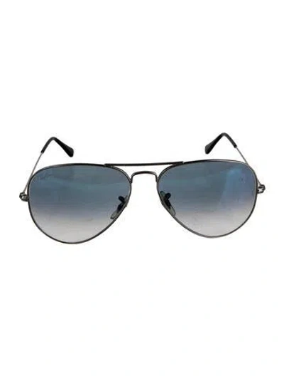 Pre-owned Ray Ban Aviator Gradient Sunglasses In Metallic/silver