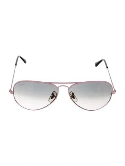 Pre-owned Ray Ban Aviator Gradient Sunglasses In Pink