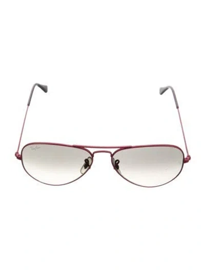 Pre-owned Ray Ban Aviator Gradient Sunglasses In Pink