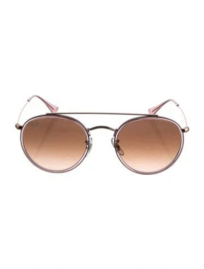 Pre-owned Ray Ban Aviator Gradient Sunglasses In Pink