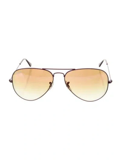 Pre-owned Ray Ban Aviator Gradient Sunglasses In Purple