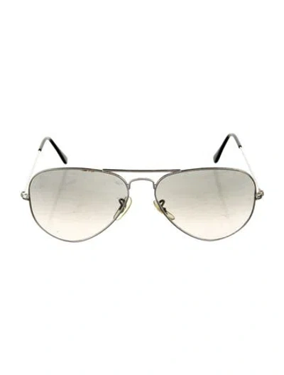 Pre-owned Ray Ban Aviator Gradient Sunglasses In Silver