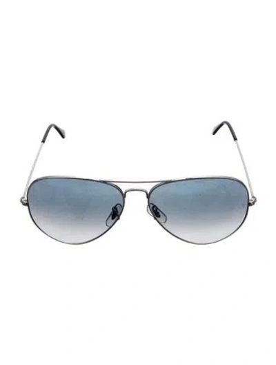 Pre-owned Ray Ban Aviator Gradient Sunglasses In Silver