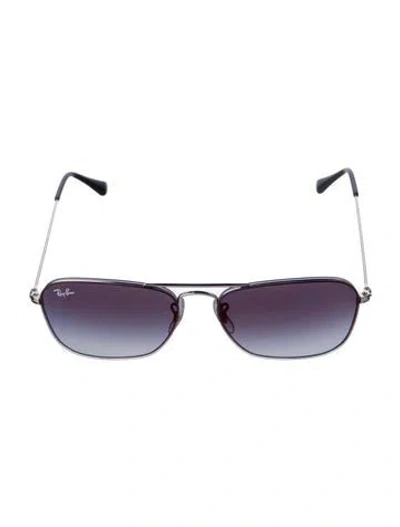 Pre-owned Ray Ban Aviator Gradient Sunglasses In Silver