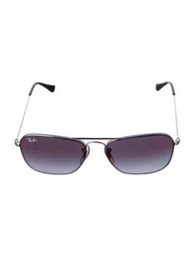 Pre-owned Ray Ban Aviator Gradient Sunglasses In Silver