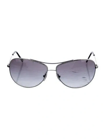 Pre-owned Ray Ban Aviator Gradient Sunglasses In Silver
