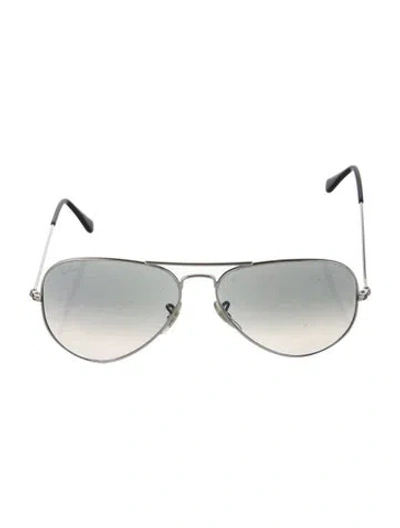 Pre-owned Ray Ban Aviator Gradient Sunglasses In Silver